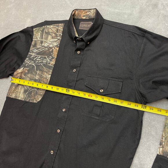 Lynch Men’s Shirt Black Camo Long Sleeve Button Down Size Large Hunting Outdoor - Picture 5 of 7